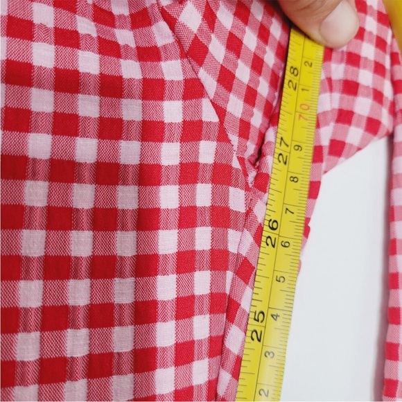 Zara red gingham mini flare pants - Picture 7 of 10